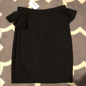 Black Peplum Pencil Skirt